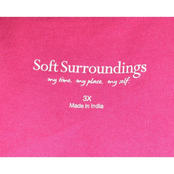 Soft Surroundings Embroidered Tshirt Top Plus Size 3X Hot Pink Comfort Casual - Picture 8 of 13